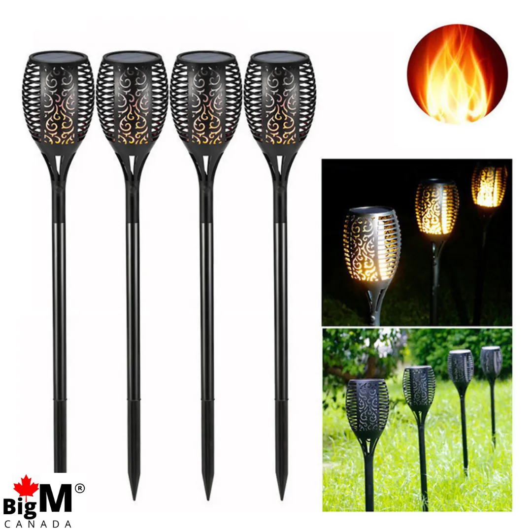 BigM 33 LED Solar Powered Flickering Flame Lights for Garden Landscape