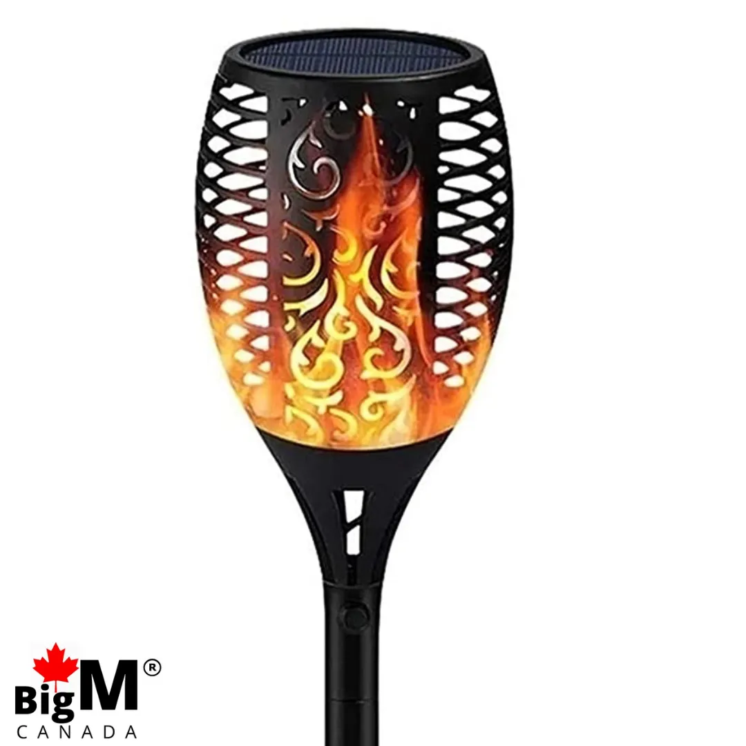 BigM 33 LED Solar Powered Flickering Flame Lights for Garden Landscape