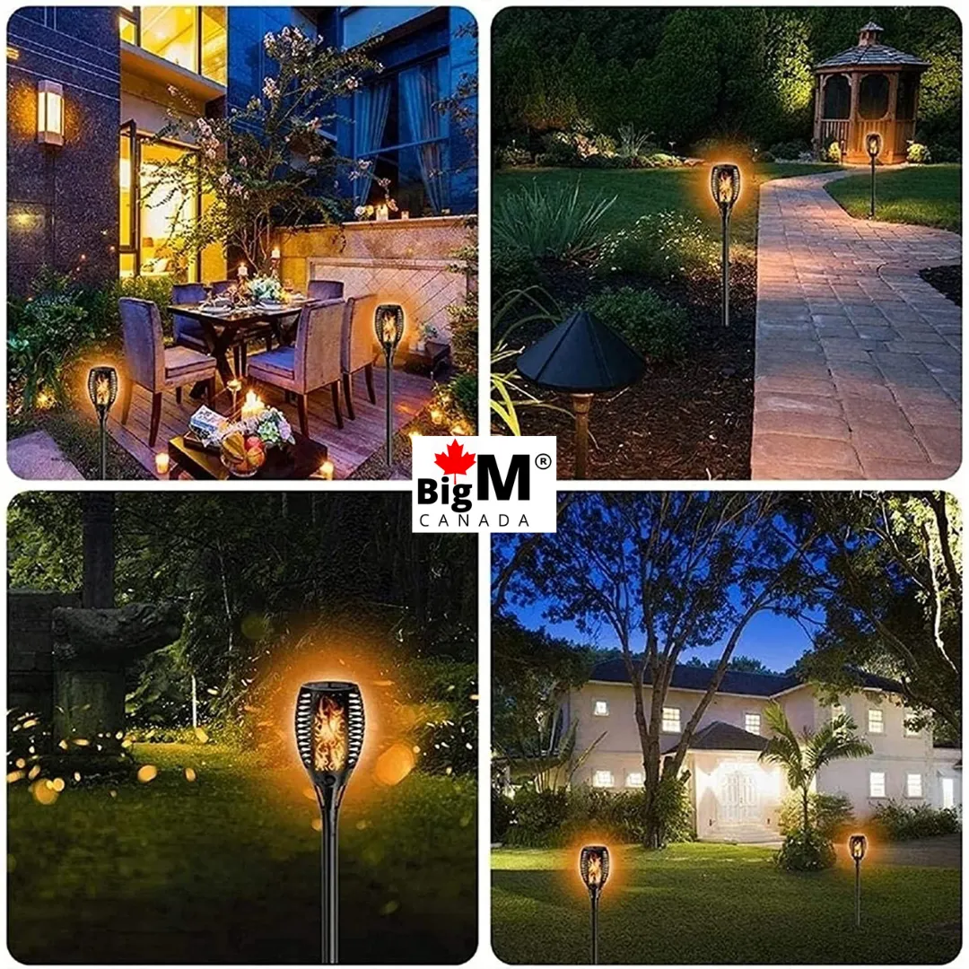 BigM 33 LED Solar Powered Flickering Flame Lights for Garden Landscape