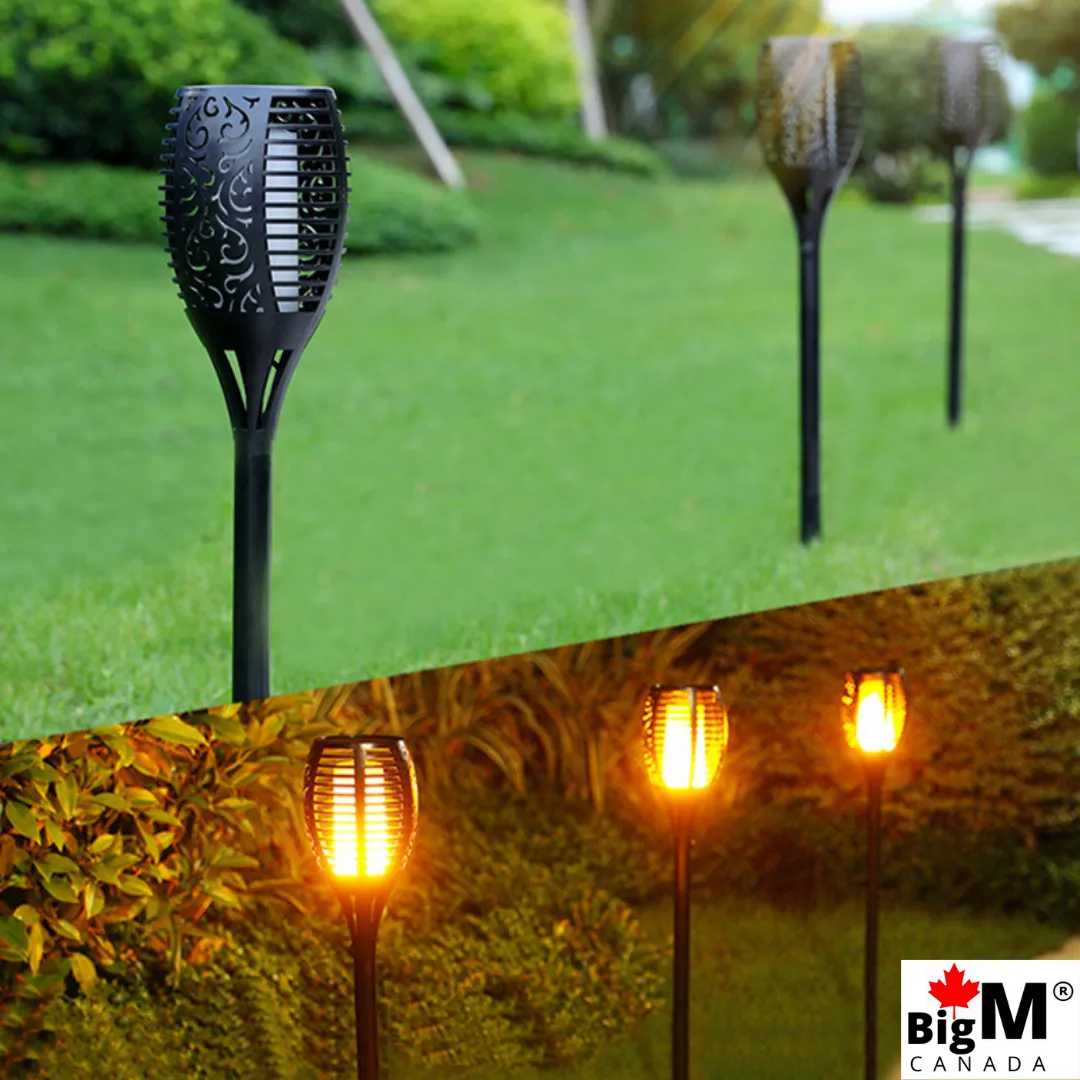 BigM 33 LED Solar Powered Flickering Flame Lights for Garden Landscape