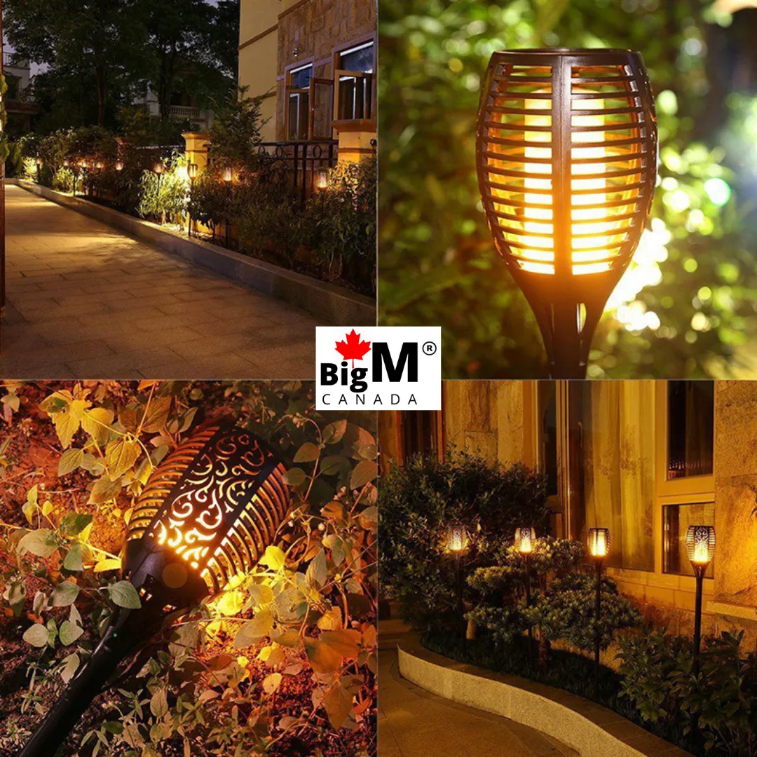 BigM 33 LED Solar Powered Flickering Flame Lights for Garden Landscape