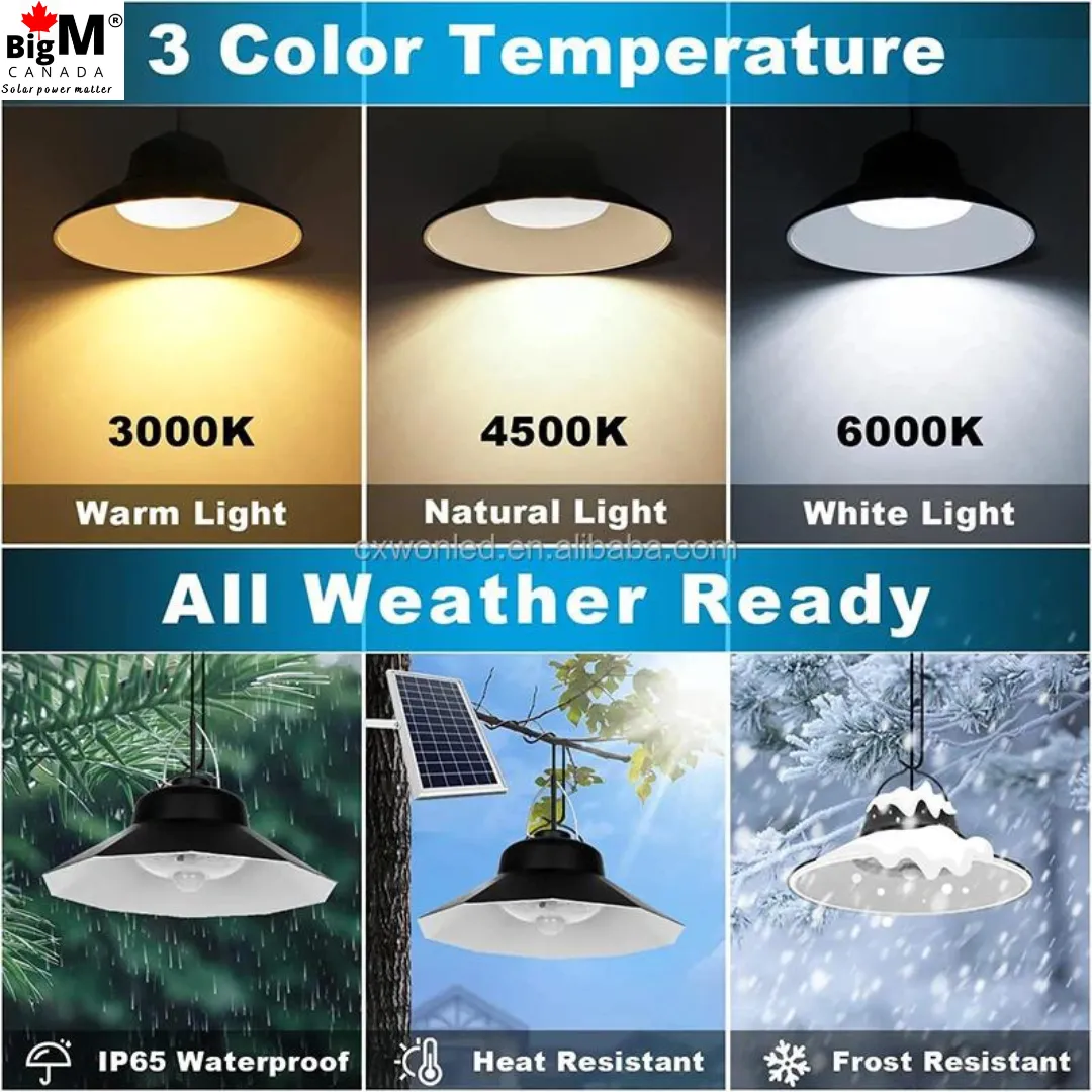 BigM dual headed 1200 lumens  bright solar indoor light for gazebos