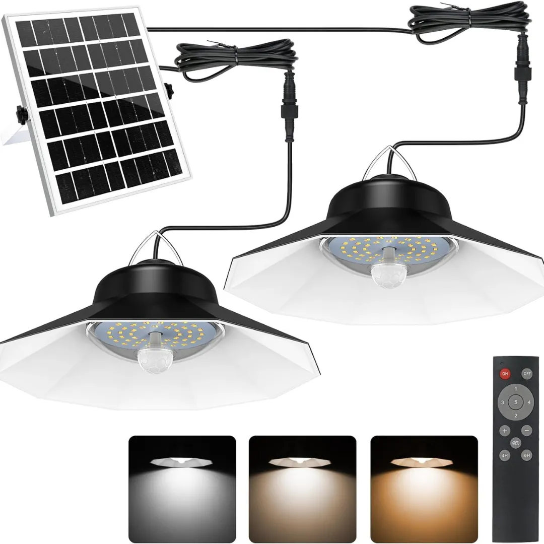 BigM dual headed 1200 lumens  bright solar indoor light for gazebos