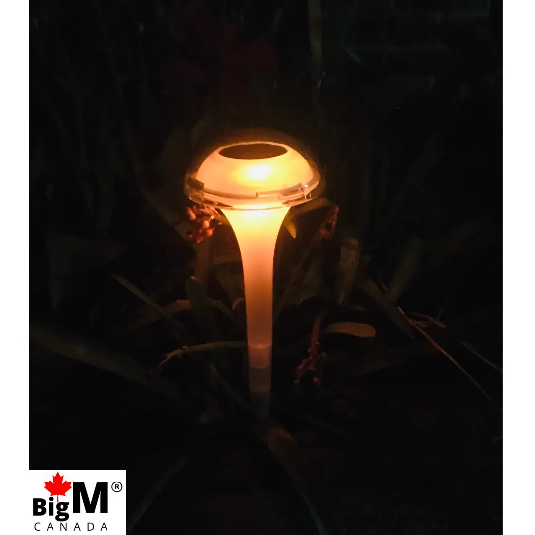 BigM RGB Color Changing Solar Mushroom Lights for Landscaping Gardens