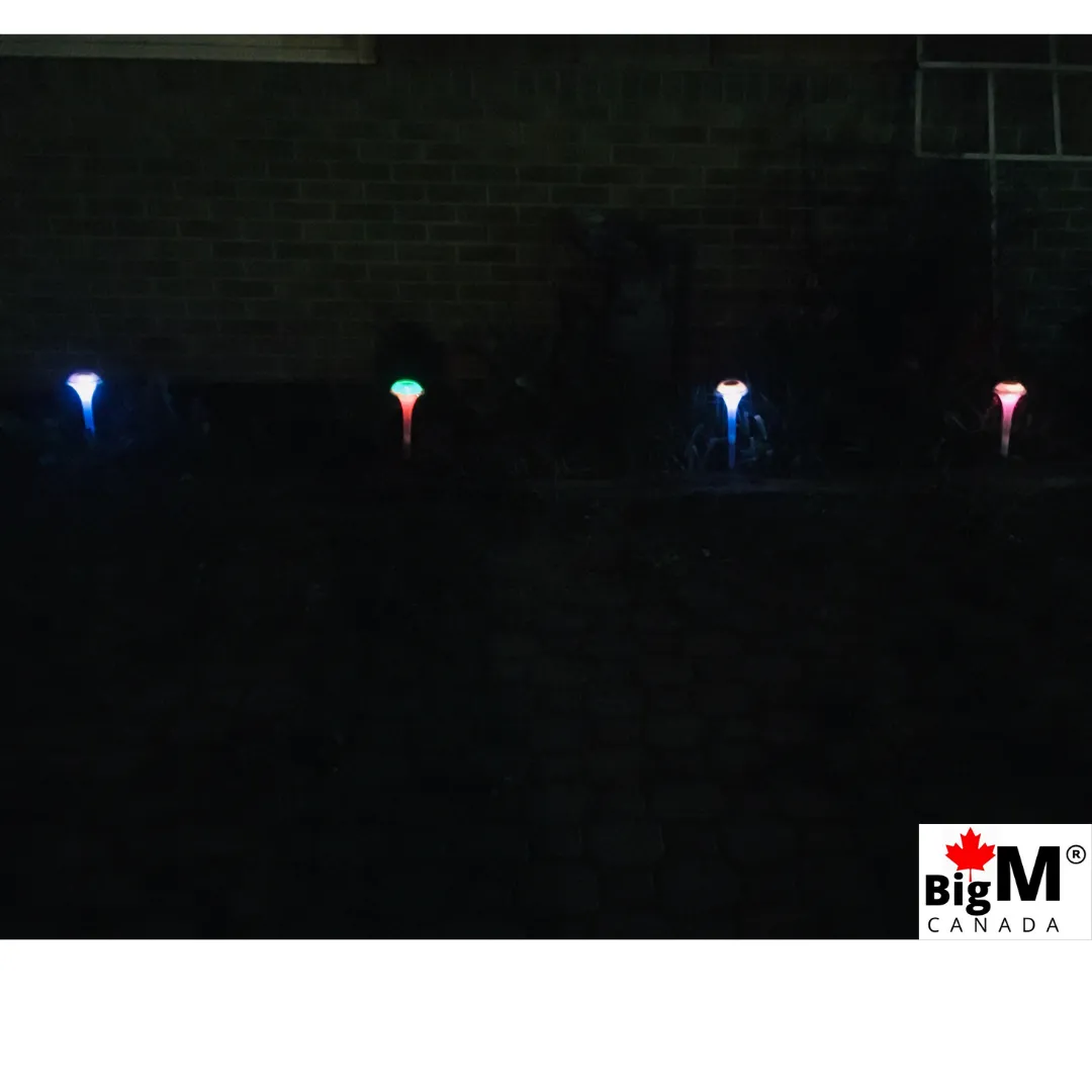 BigM RGB Color Changing Solar Mushroom Lights for Landscaping Gardens