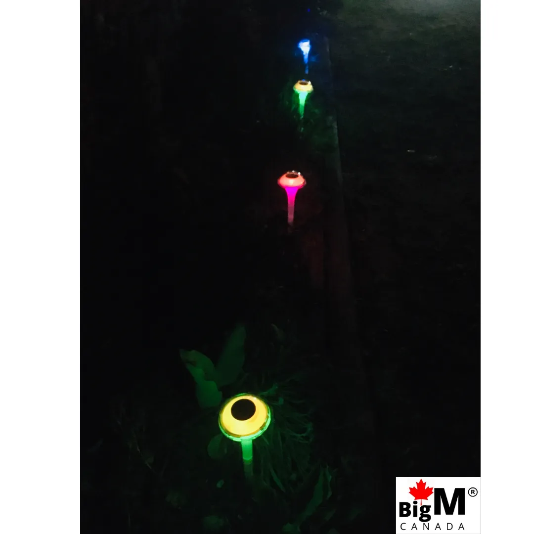 BigM RGB Color Changing Solar Mushroom Lights for Landscaping Gardens