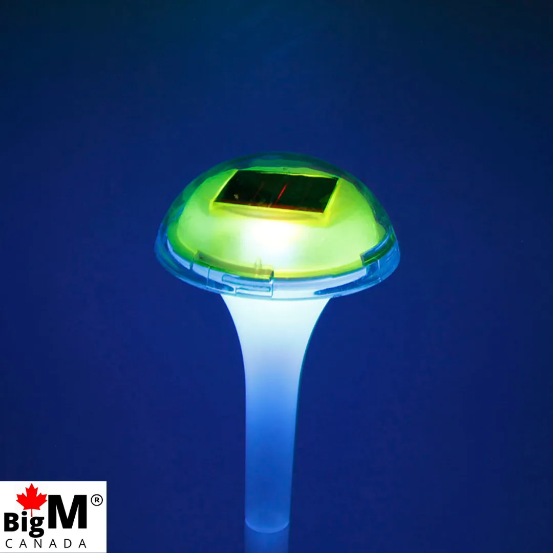 BigM RGB Color Changing Solar Mushroom Lights for Landscaping Gardens