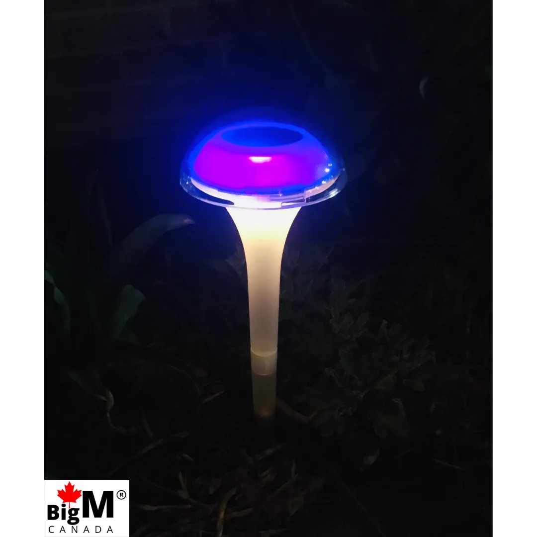 BigM RGB Color Changing Solar Mushroom Lights for Landscaping Gardens