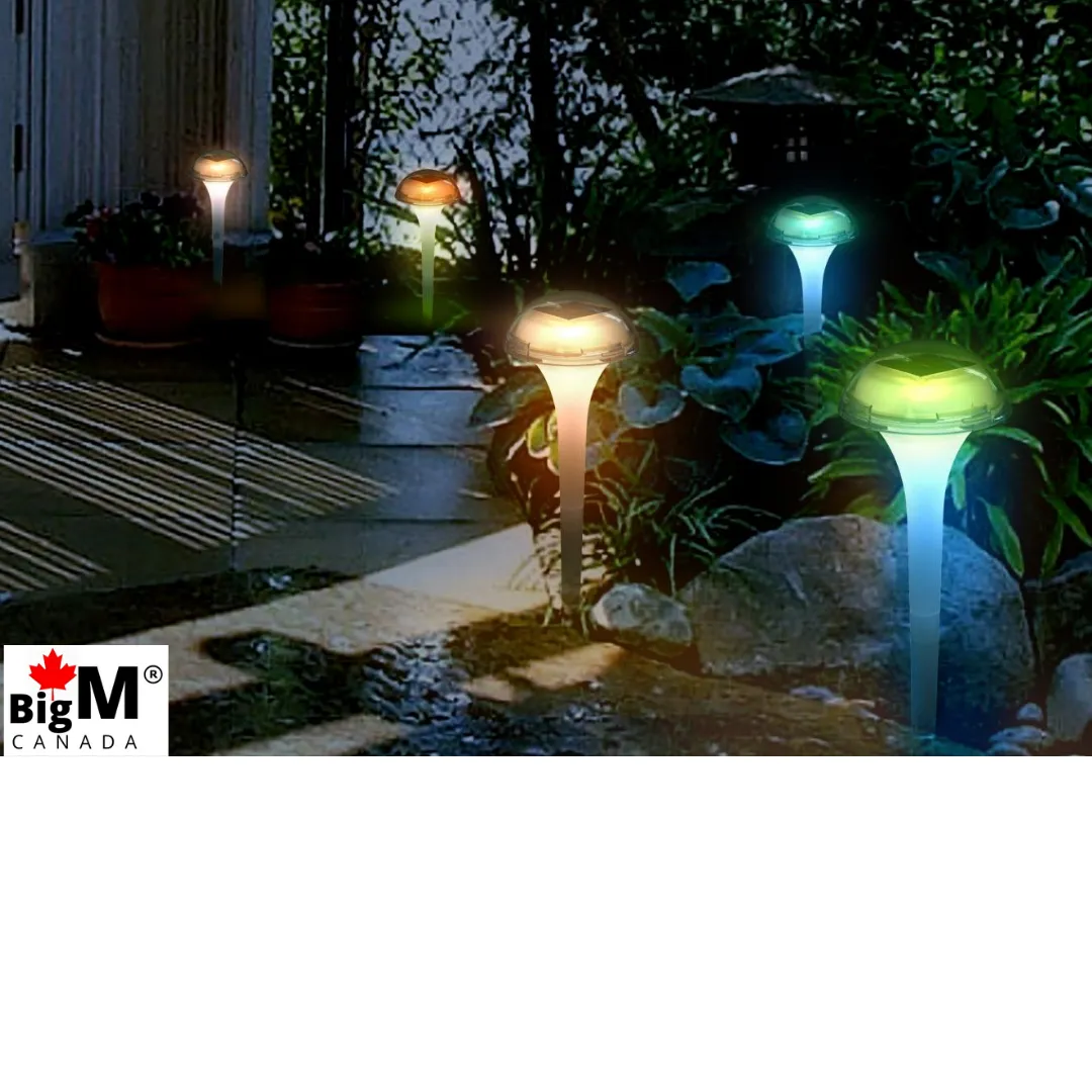 BigM RGB Color Changing Solar Mushroom Lights for Landscaping Gardens