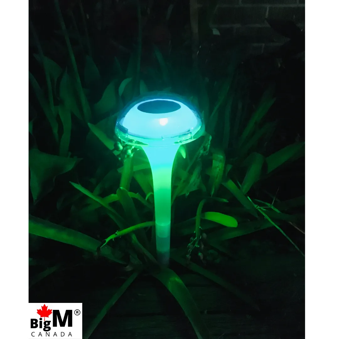 BigM RGB Color Changing Solar Mushroom Lights for Landscaping Gardens