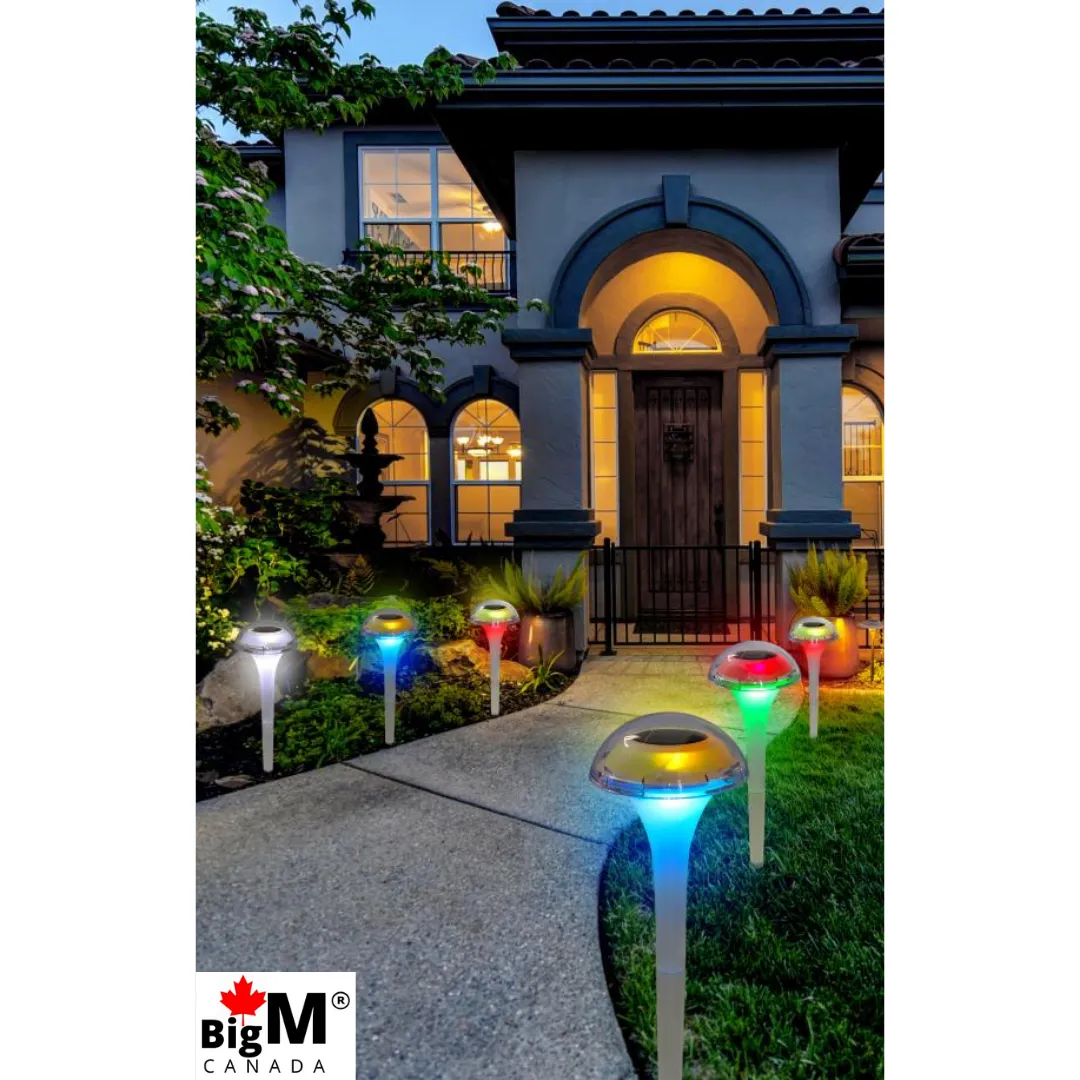 BigM RGB Color Changing Solar Mushroom Lights for Landscaping Gardens