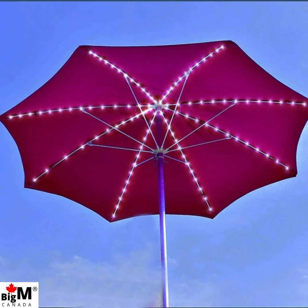 BigM Solar String Lights for Patio Umbrella for Backyards Patios