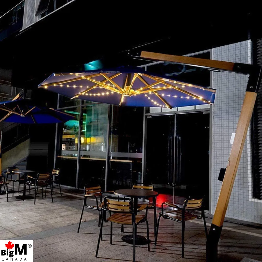 BigM Solar String Lights for Patio Umbrella for Backyards Patios