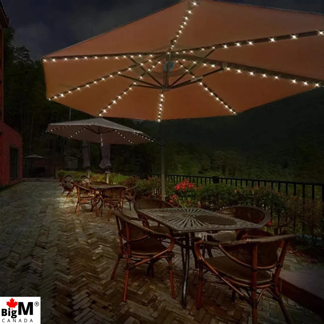 BigM Solar String Lights for Patio Umbrella for Backyards Patios