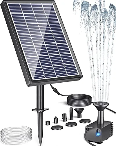 Biling Solar Water Fountain for Bird Bath, 3.5W Solar Water Pump Outdoor with 10ft Cable, 4ft Tubing, Solar Pond Pump for BirdBath, Garden Small Ponds and Fish Tank