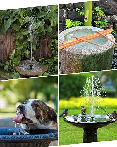 Biling Solar Water Fountain for Bird Bath, 3.5W Solar Water Pump Outdoor with 10ft Cable, 4ft Tubing, Solar Pond Pump for BirdBath, Garden Small Ponds and Fish Tank