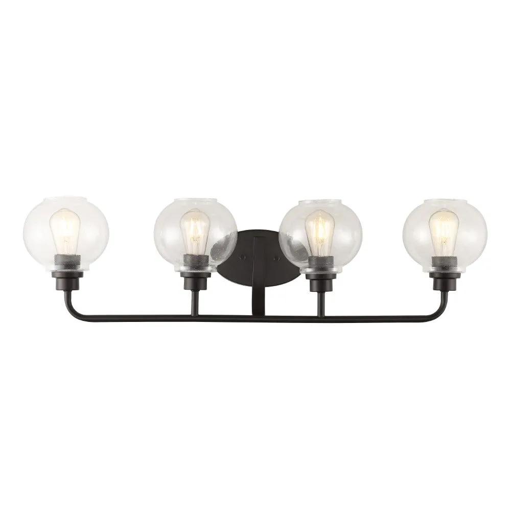 Bonnet Iron/Seeded Glass Cottage Rustic LED Vanity Light