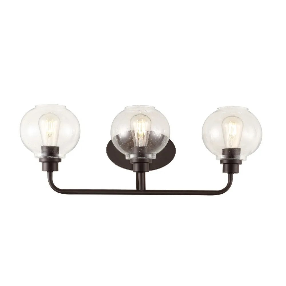 Bonnet Iron/Seeded Glass Cottage Rustic LED Vanity Light