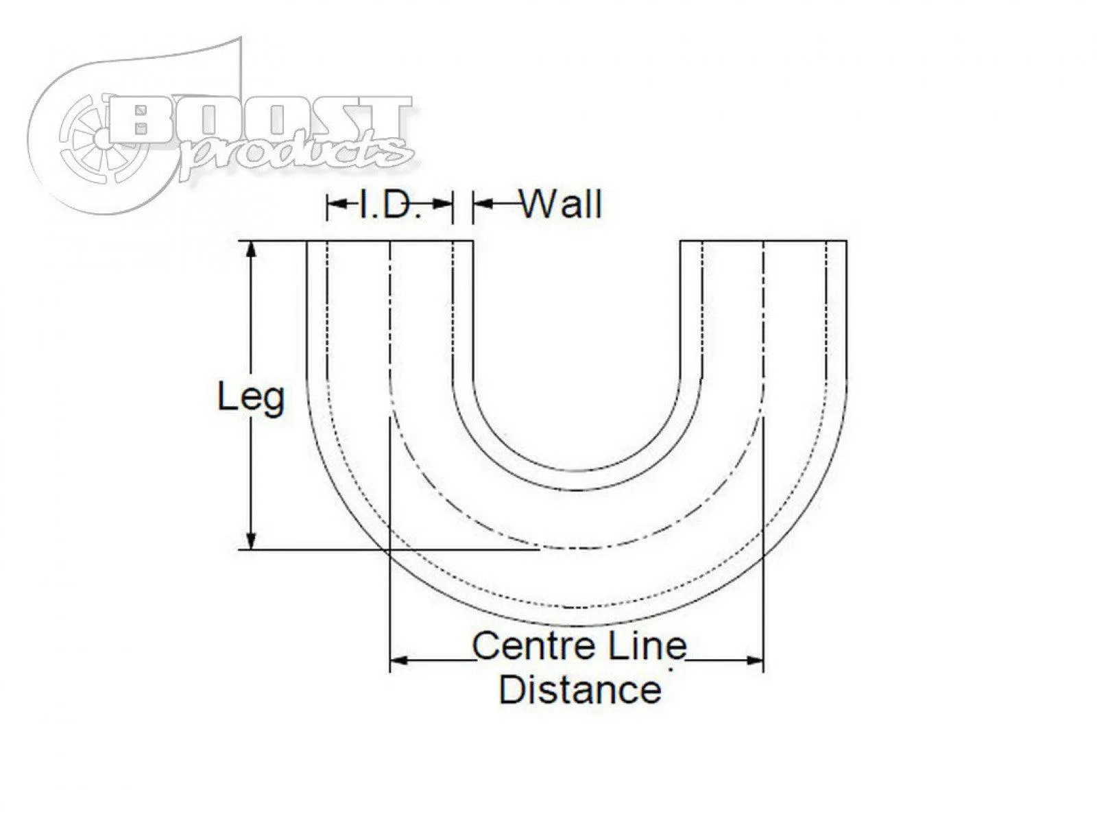 BOOST Products Silicone Elbow 180 Degrees, 65mm (2-9/16") ID, Black