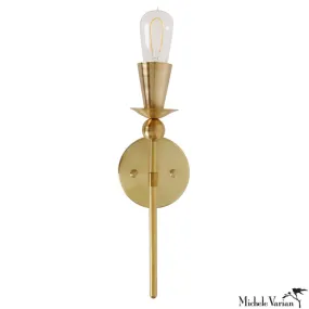 Brass Single Polyform Wall Sconce Light