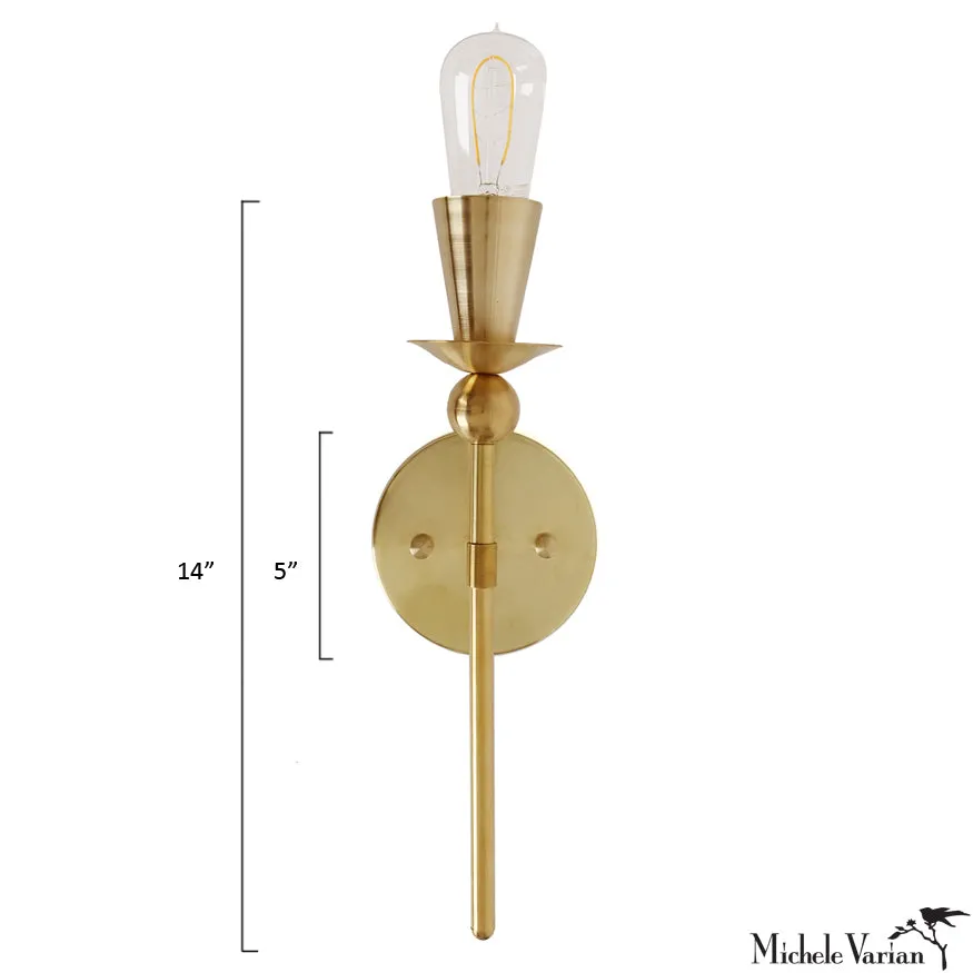 Brass Single Polyform Wall Sconce Light