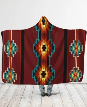 Brown Pattern Hooded Blanket WCS