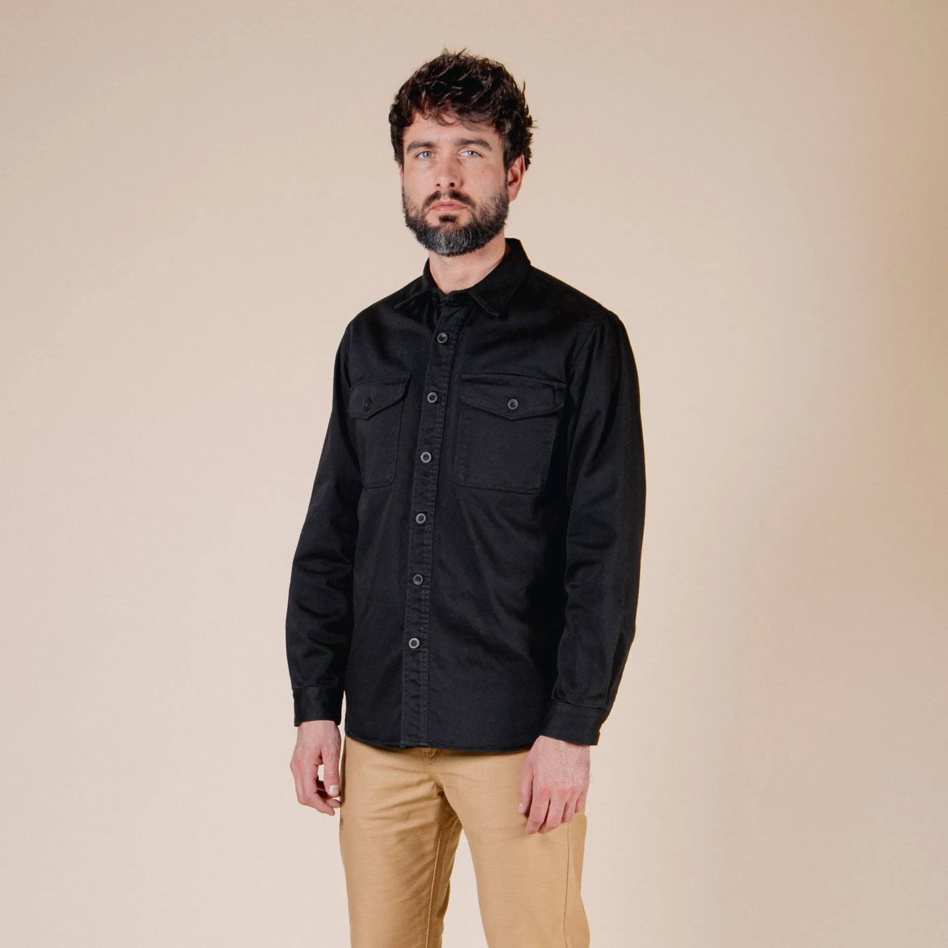 BWS-04 SCOUT OVERSHIRT 9.5 oz. black military sateen [CORE]