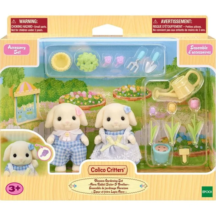 Calico Critters Blossom Gardening Set -Flora Rabbit Sister & Brother