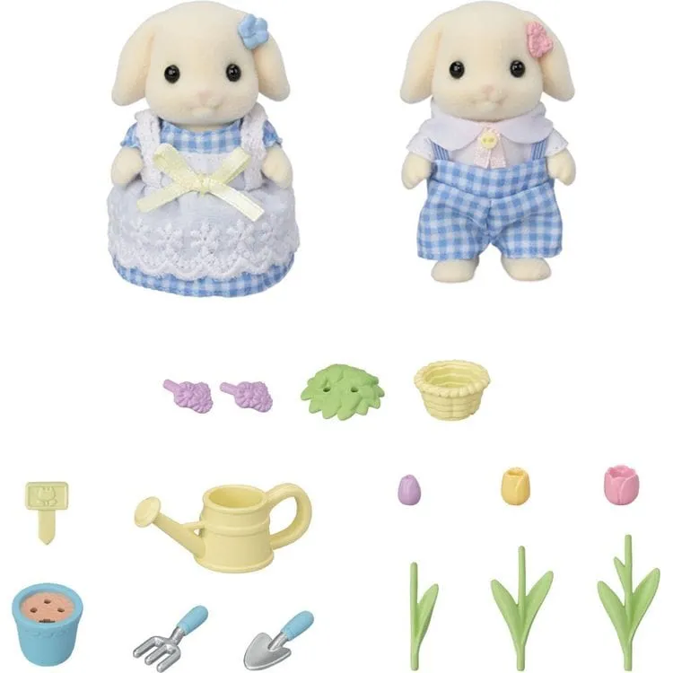 Calico Critters Blossom Gardening Set -Flora Rabbit Sister & Brother