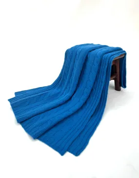 Cashmere Cable Throw in Azul