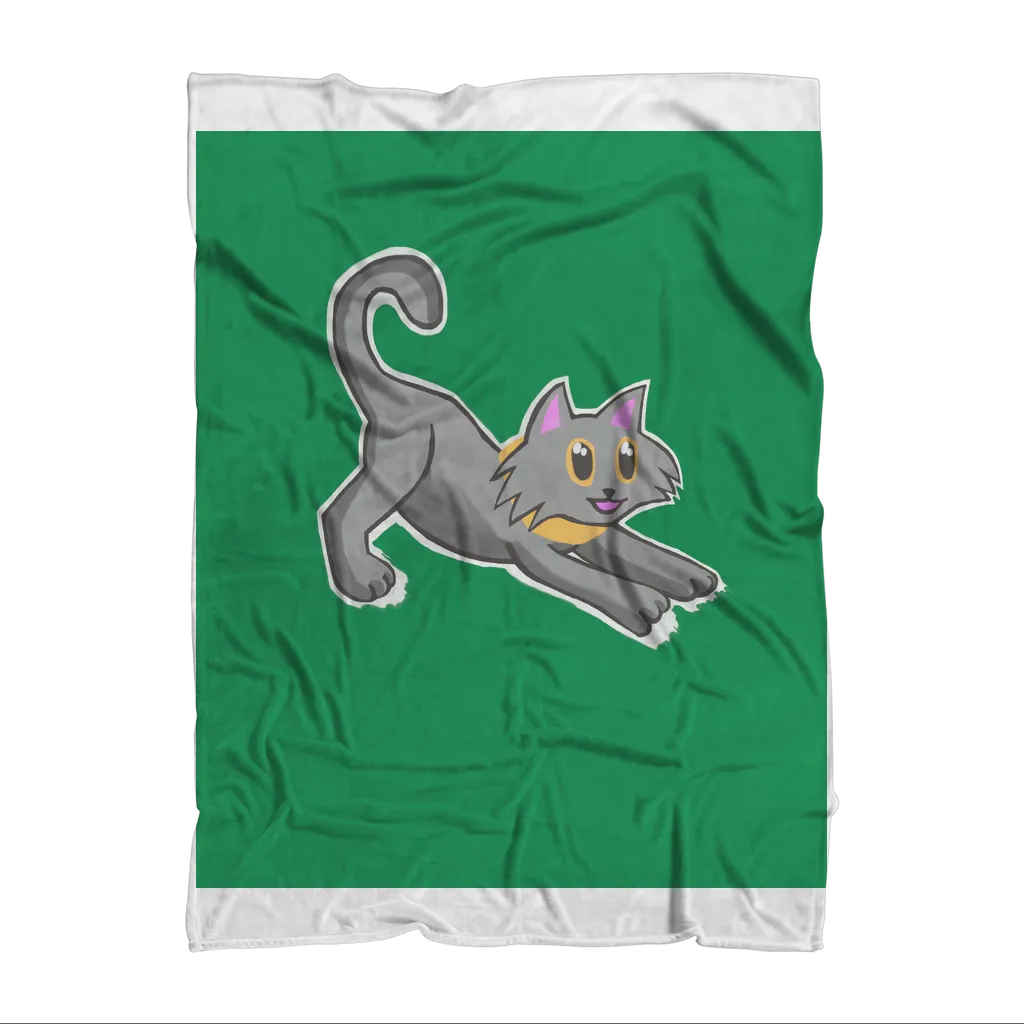 Cat Illustration Sublimation Throw Blanket