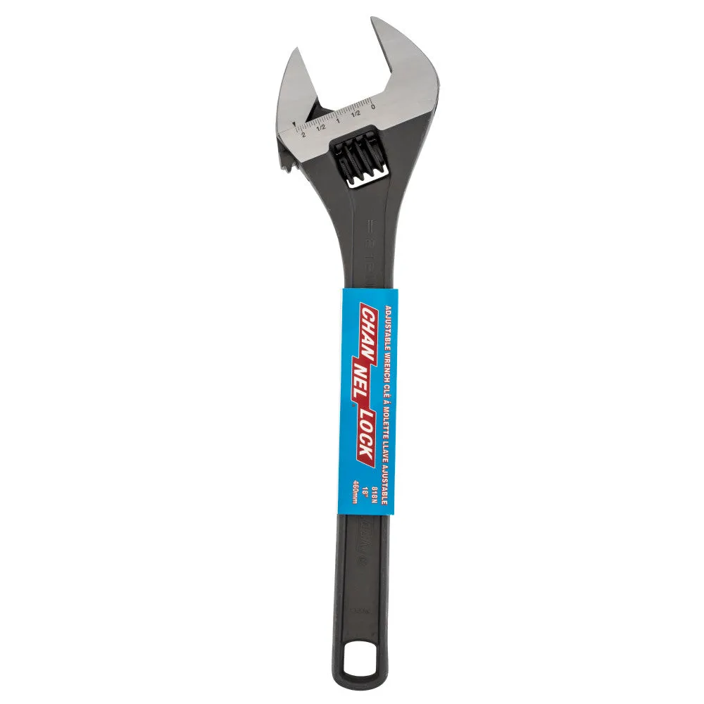 Channellock 818N 18" Adj Wrench, Black Phosphate