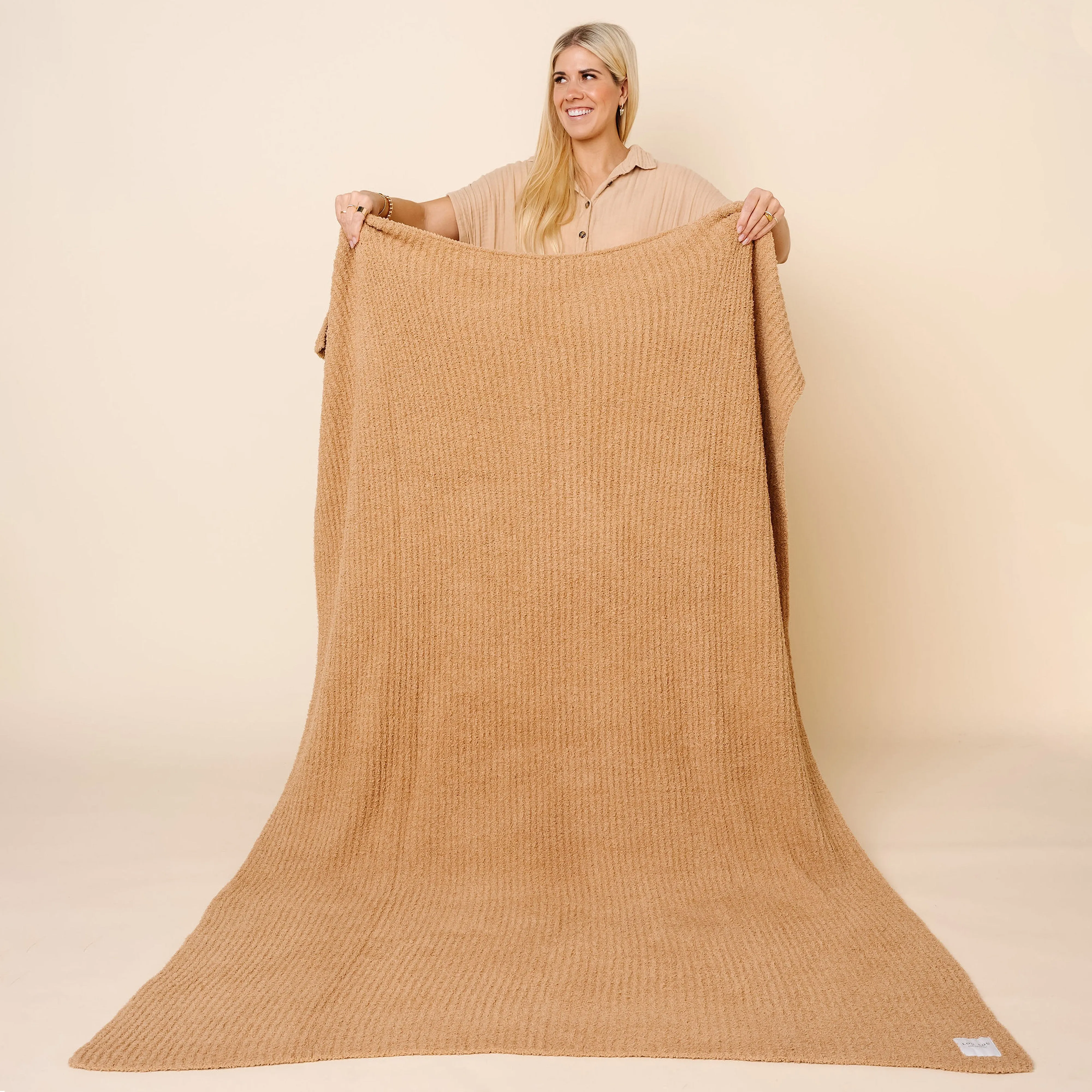 Chenille Blanket - Tan - Adult/Throw