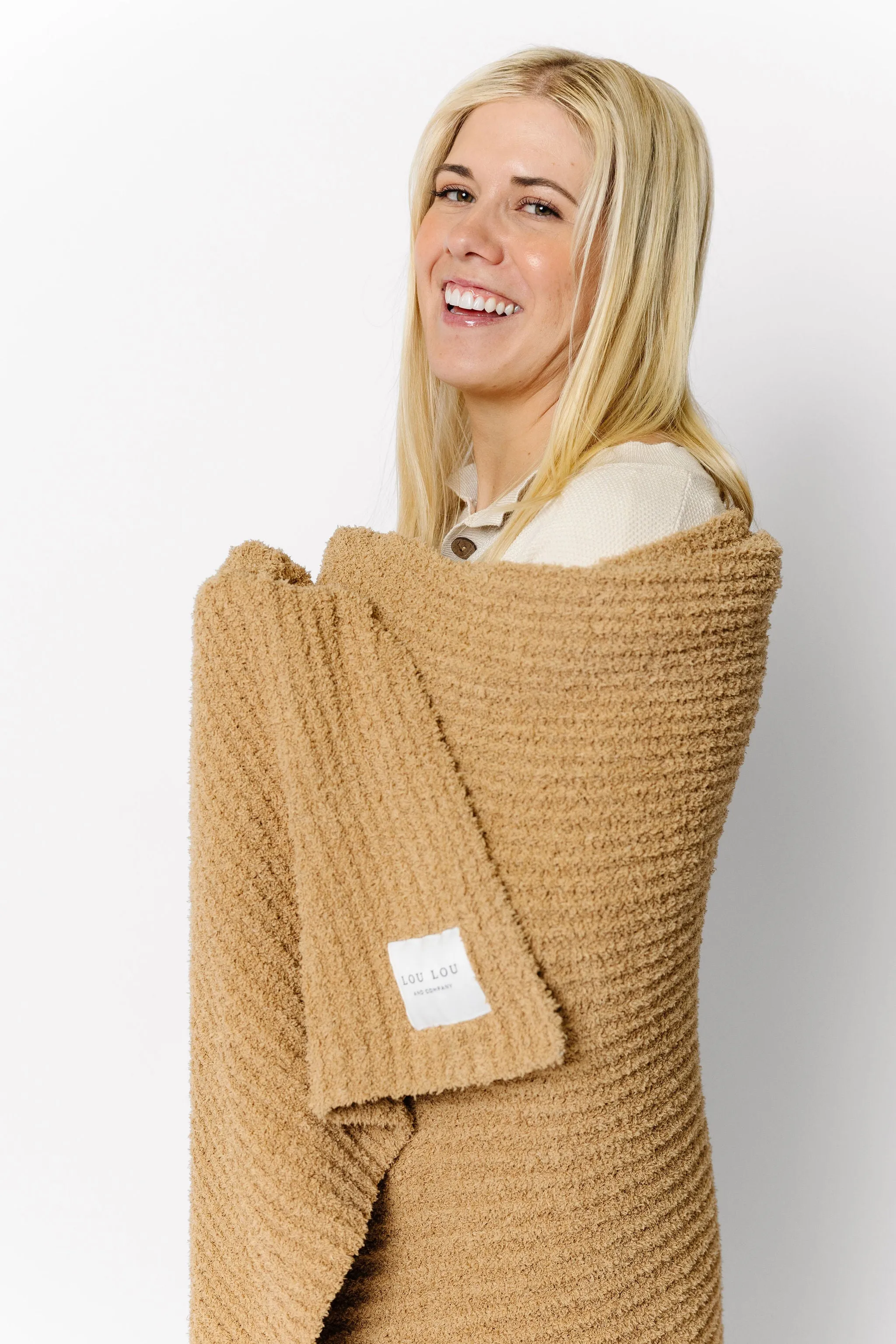 Chenille Blanket - Tan - Adult/Throw