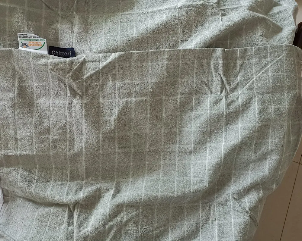 Chitteri pillowcase, washed cotton pillowcase, checked adult pillowcase