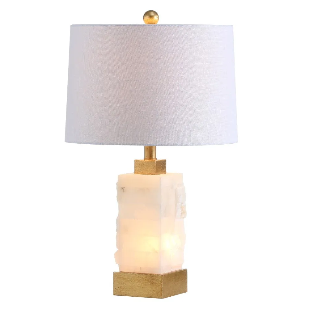 Clark 23" Alabaster/Metal LED Table Lamp