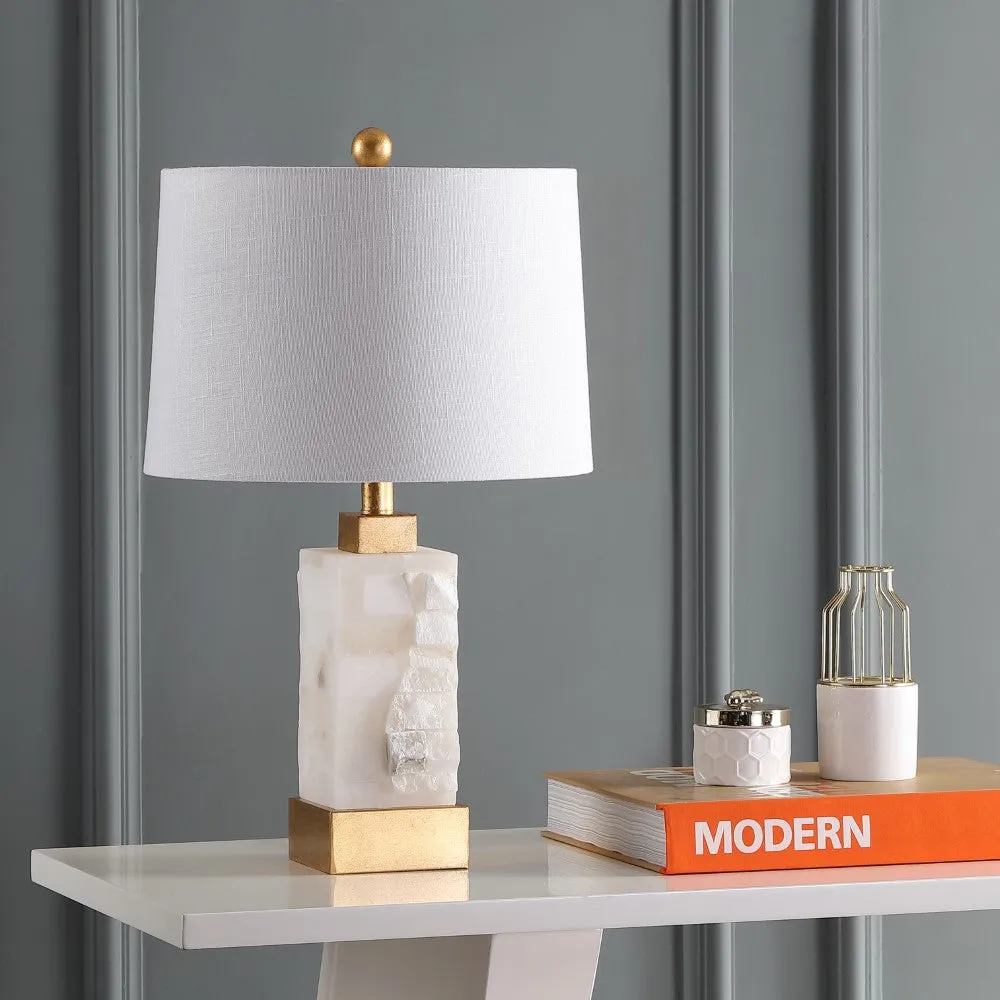 Clark 23" Alabaster/Metal LED Table Lamp