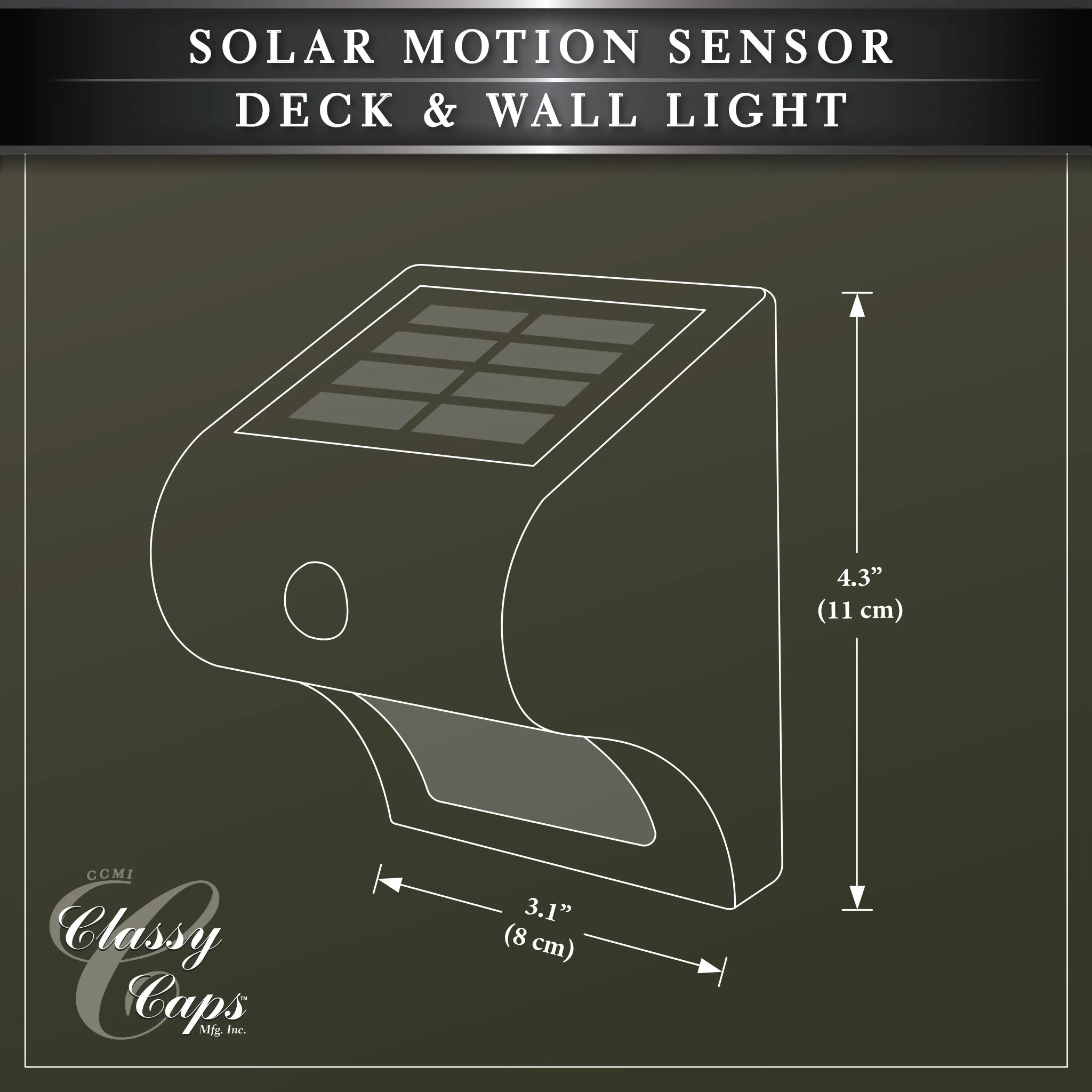 Classy Caps Solar Motion Sensor Deck & Wall Light SL133