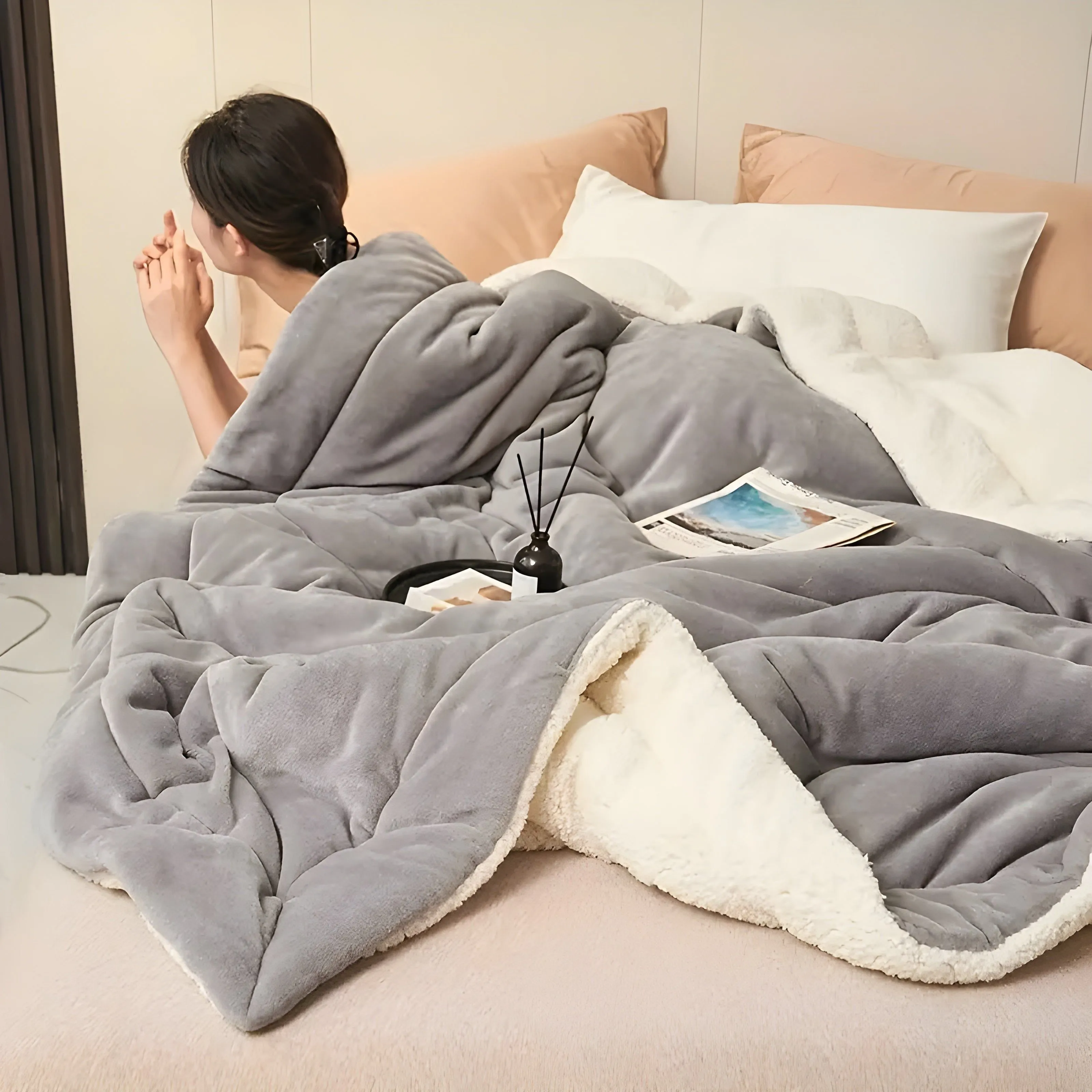 CloudNest Comforter - Warme Doppellagige Dicke Steppdecke