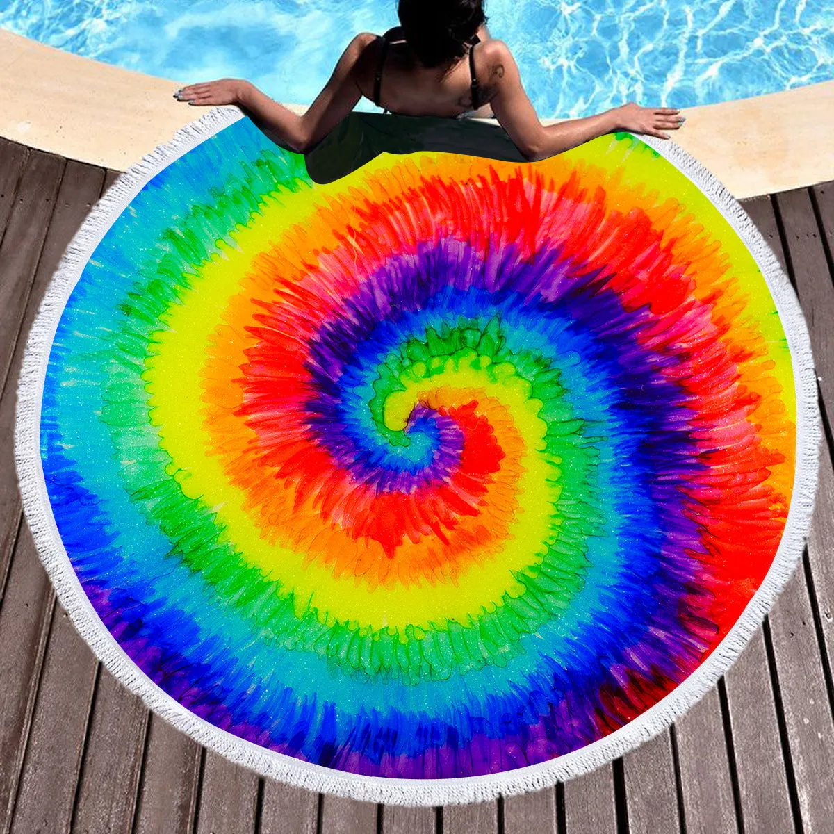 Color Creation Round Beach Towel