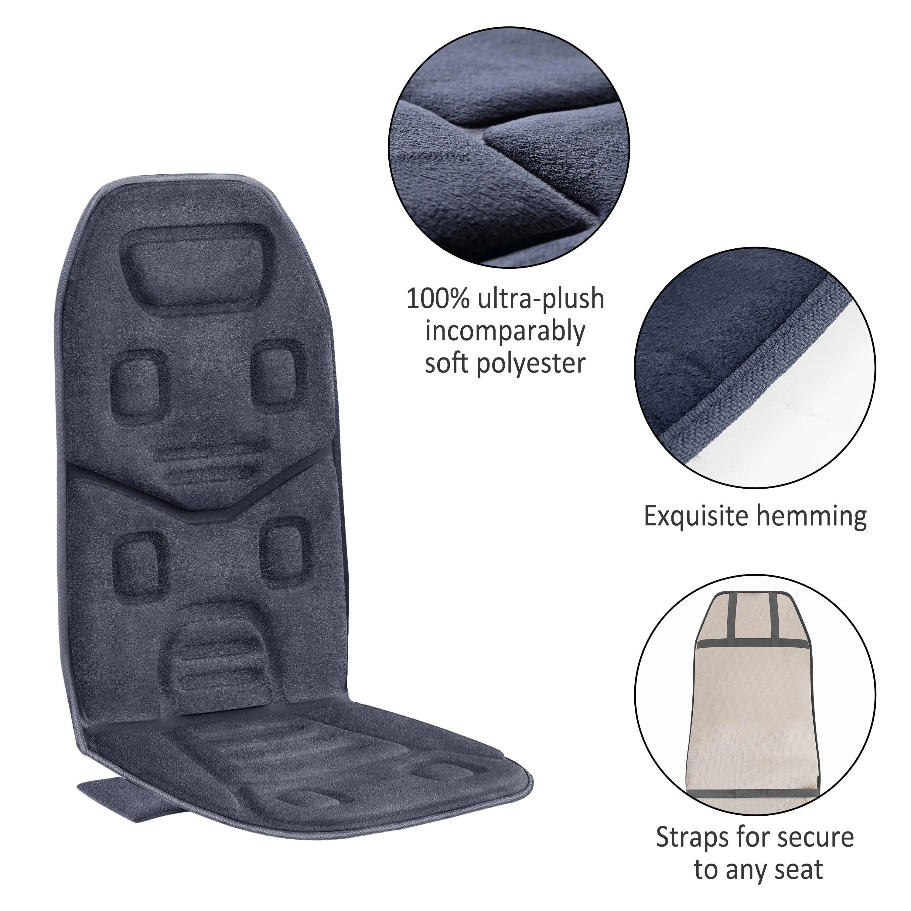 Comfier Vibration Massage Seat Cushion,Back Massager with Heat - 2206G