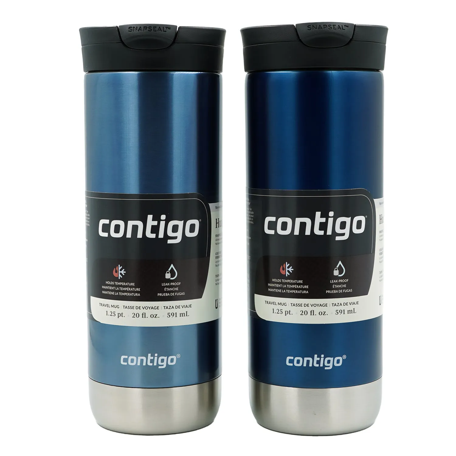 Contigo 20 oz. Huron 2.0 SnapSeal Travel Mug 2-Pack - Blueberry/Glacier