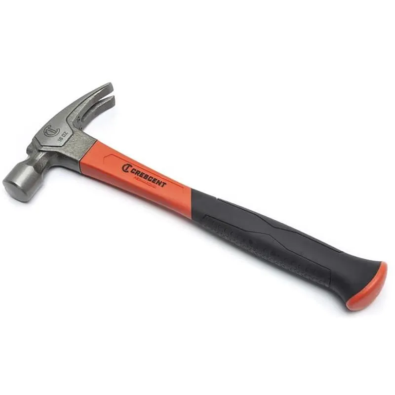 Crescent Pro Series 16 oz Smooth Face Rip Claw Hammer 5.5 in. Fiberglass Handle