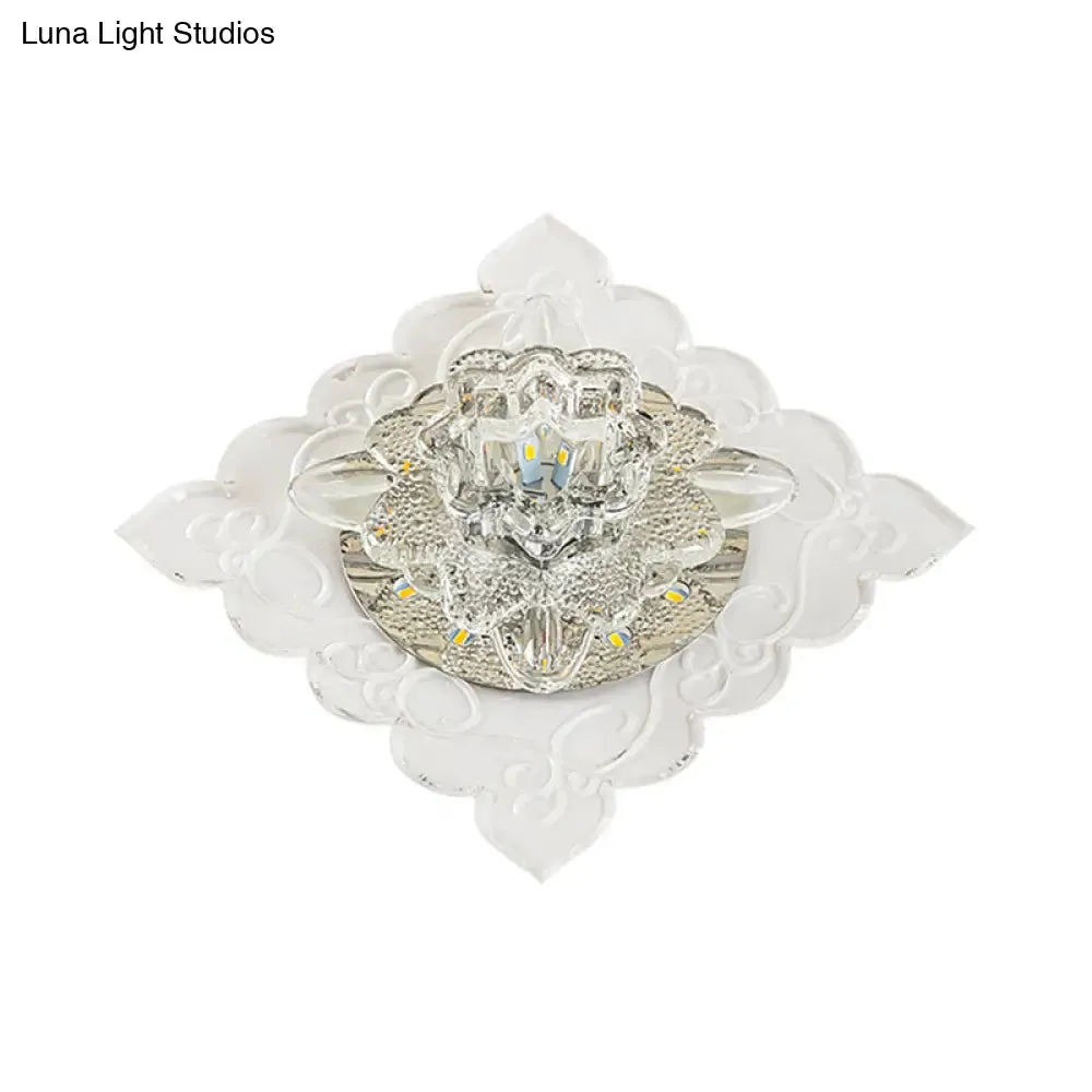 Crystal Flush Mount LED Lamp for Corridor - Elegant Ceiling Light