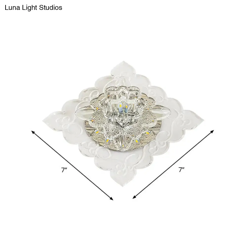 Crystal Flush Mount LED Lamp for Corridor - Elegant Ceiling Light