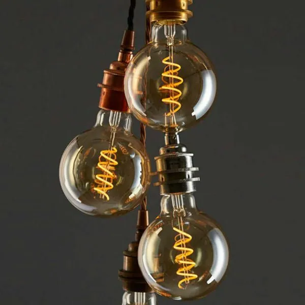 Curved LED Spiral Filament Edison Glob Bulb - 4.5 Watt - 2200K