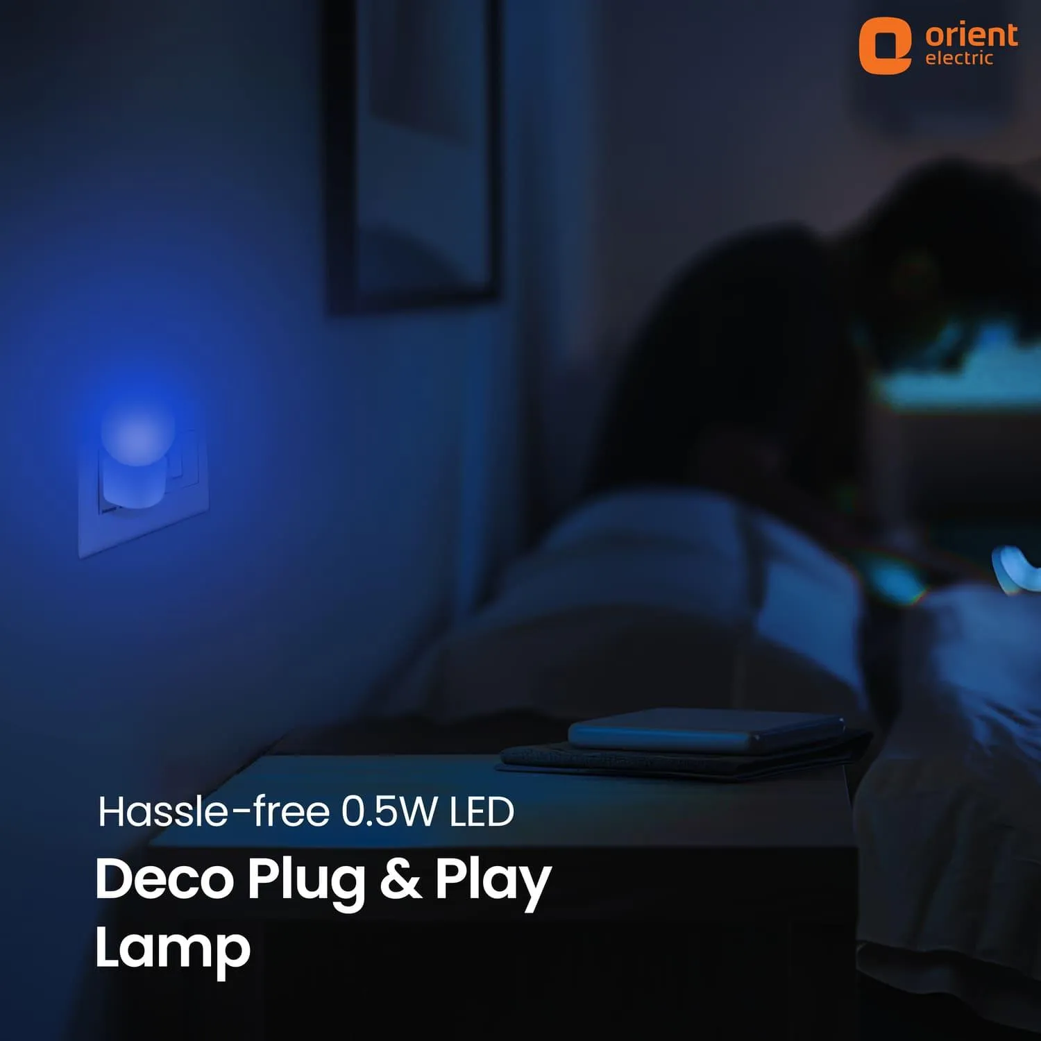 Deco Plug n Play LED 0.5W Night Lamp | 2 Pin Socket Easy Plug In | Glare-free Brightness