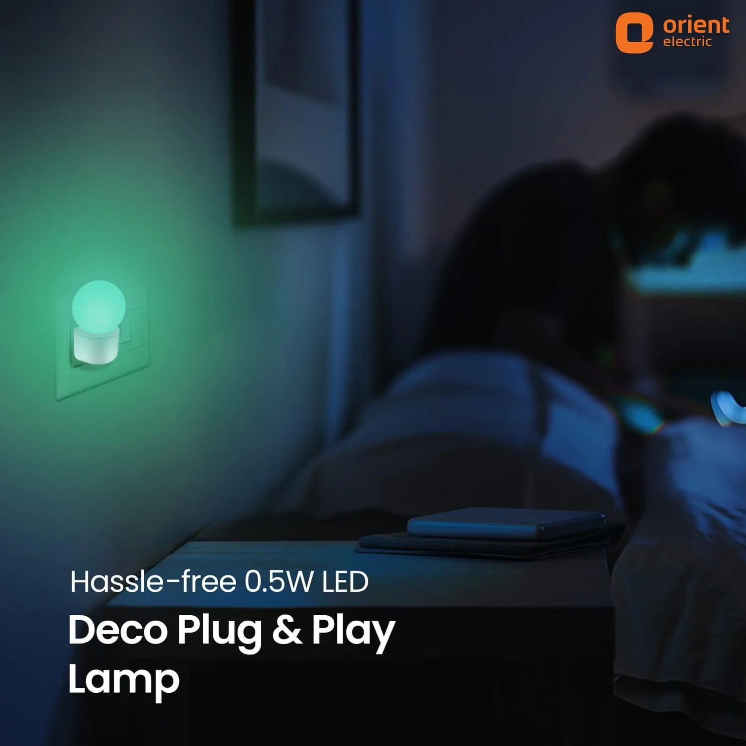 Deco Plug n Play LED 0.5W Night Lamp | 2 Pin Socket Easy Plug In | Glare-free Brightness