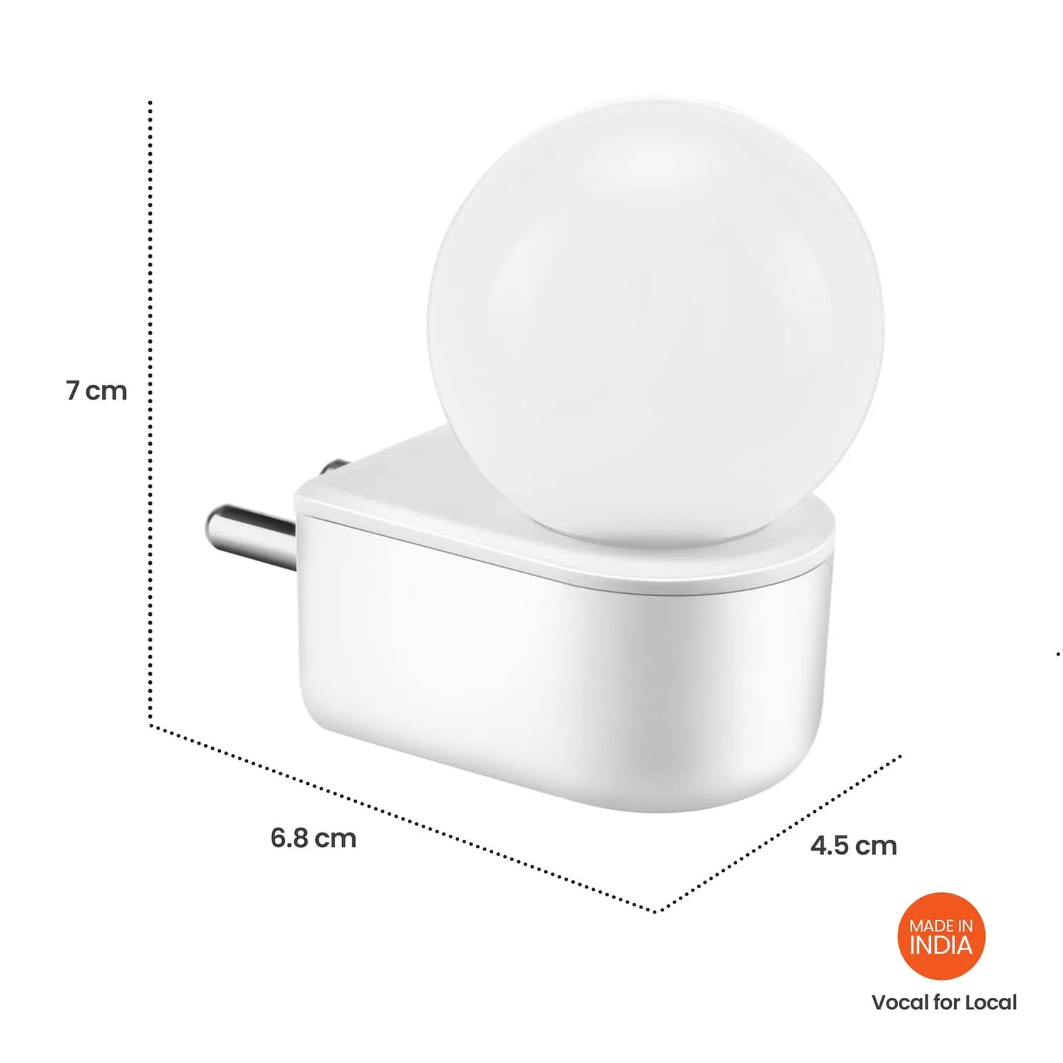 Deco Plug n Play LED 0.5W Night Lamp | 2 Pin Socket Easy Plug In | Glare-free Brightness