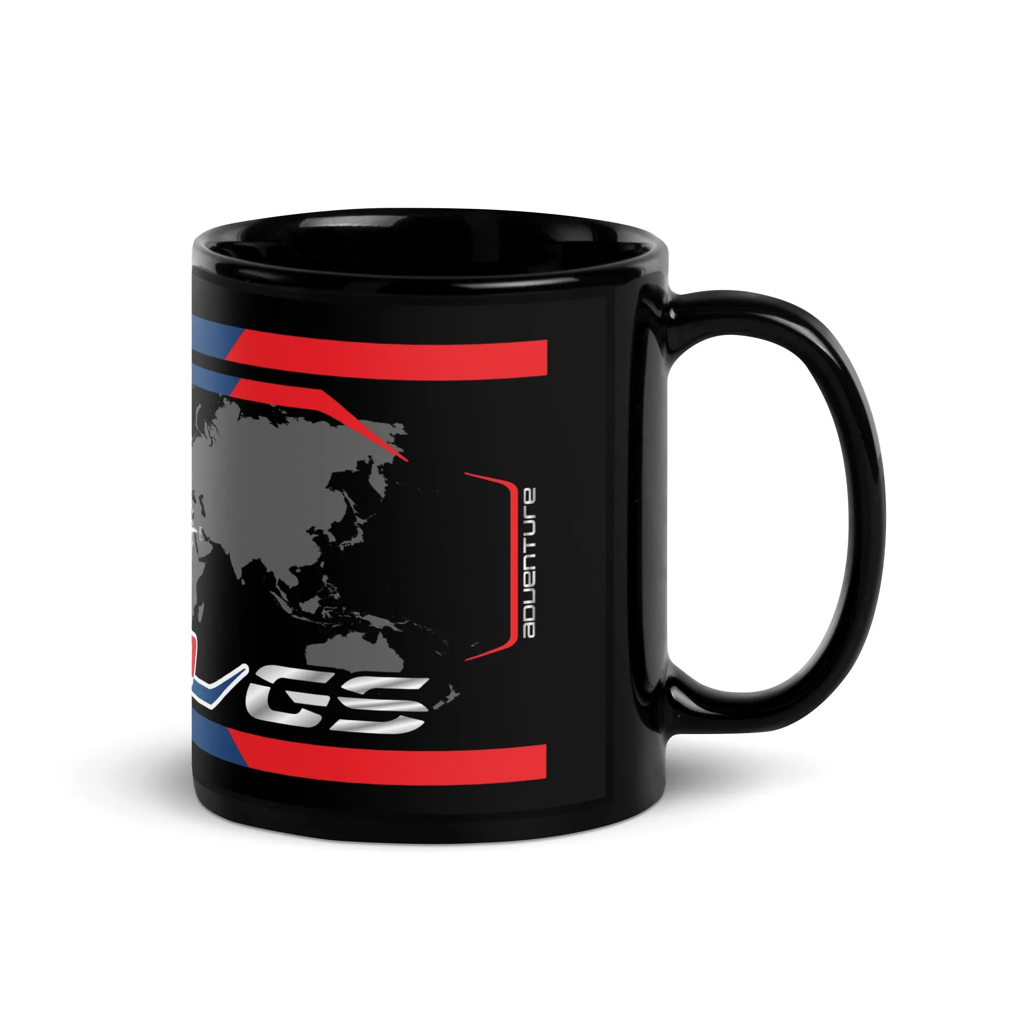 Designed Black Glossy Mug - Cup Inspired BMW R1250GS Rally Motorcycle Model - MM6247